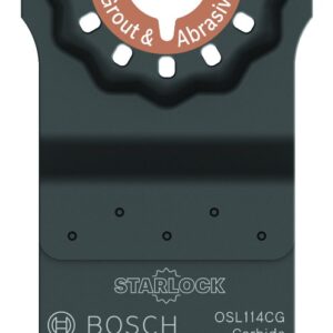 BOSCH OSL114CG 1-Piece 1-1/4 In. Starlock Oscillating Multi Tool Grout & Abrasive Carbide Grit Plunge Cut Blade for Applications in Grout Removal