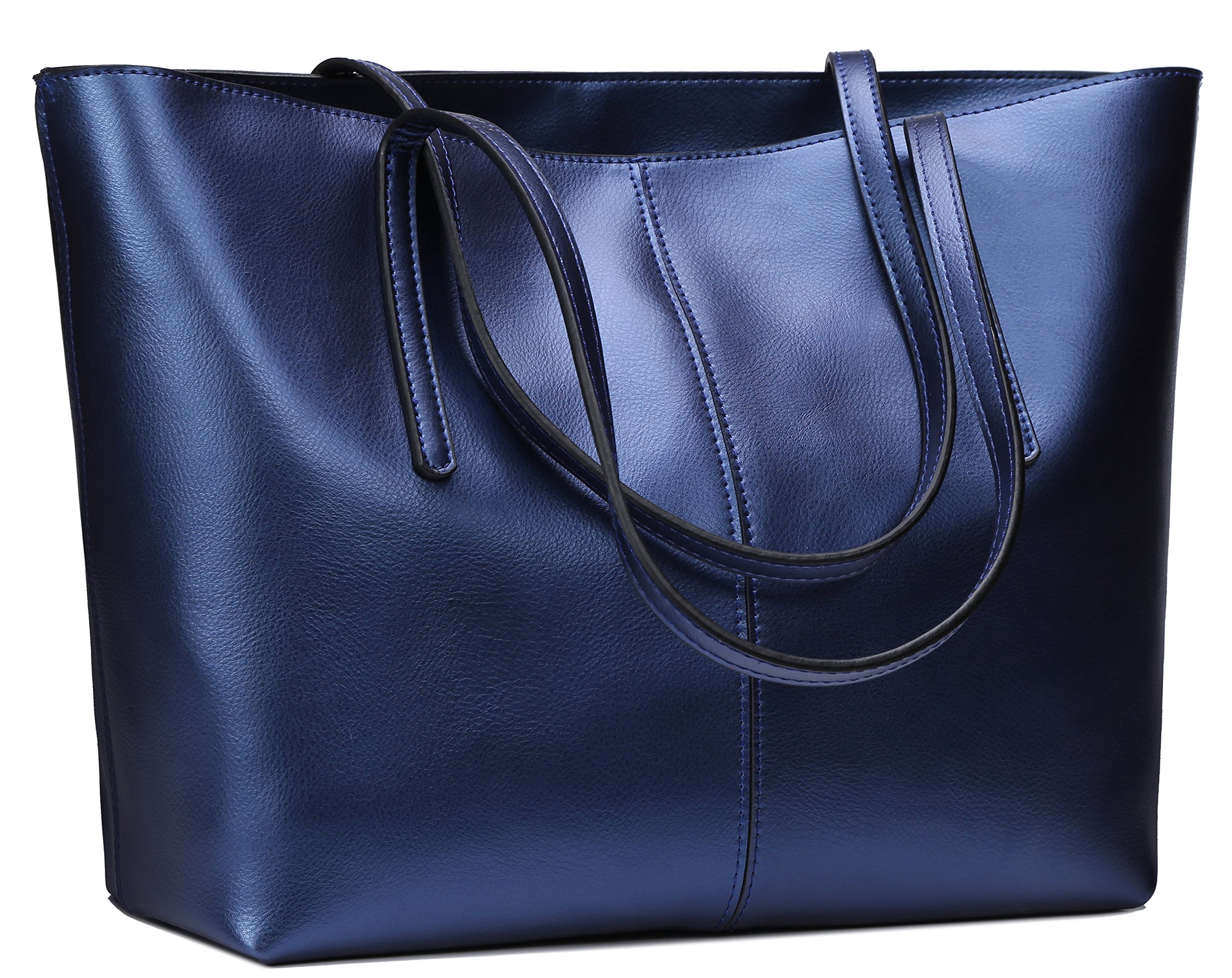 Covelin Women's Handbag Genuine Leather Tote Shoulder Bags Soft Hot Blue