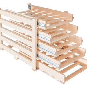 Wine Logic In-Cabinet Sliding Tray Wine Rack, 30-Bottle, Solid Maple Wood, Unstained with Clear Satin Lacquer Finish