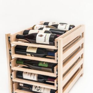 Wine Logic In-Cabinet Sliding Tray Wine Rack, 30-Bottle, Solid Maple Wood, Unstained with Clear Satin Lacquer Finish