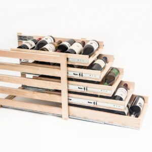 Wine Logic In-Cabinet Sliding Tray Wine Rack, 30-Bottle, Solid Maple Wood, Unstained with Clear Satin Lacquer Finish