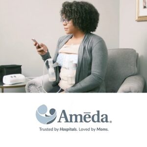Ameda Dual HygieniKit Universal (Non-Sterile) Milk Collection System | Hands Free Breast Pump Accessories | for Platinum or Elite Breast Pumps | NOT Recommended with MYA Joy, MYA Joy Plus or Pearl