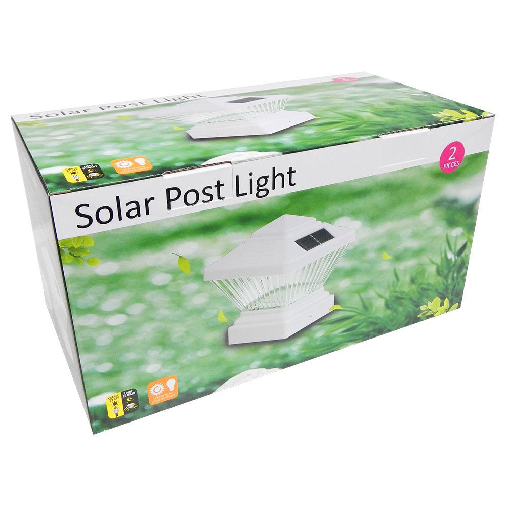 8 Pack White Outdoor Garden 4 x 4 Solar LED Post Deck Cap Square Fence Light Landscape Lamp Lawn PVC Vinyl Wood