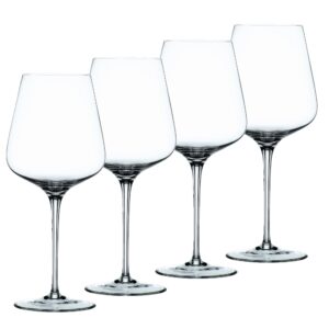 nachtmann vinova collection red wine magnum glass, set of 4, 23-ounces, bordeaux wine glasses, long stemmed, large, made of clear crystal glass, dishwasher safe