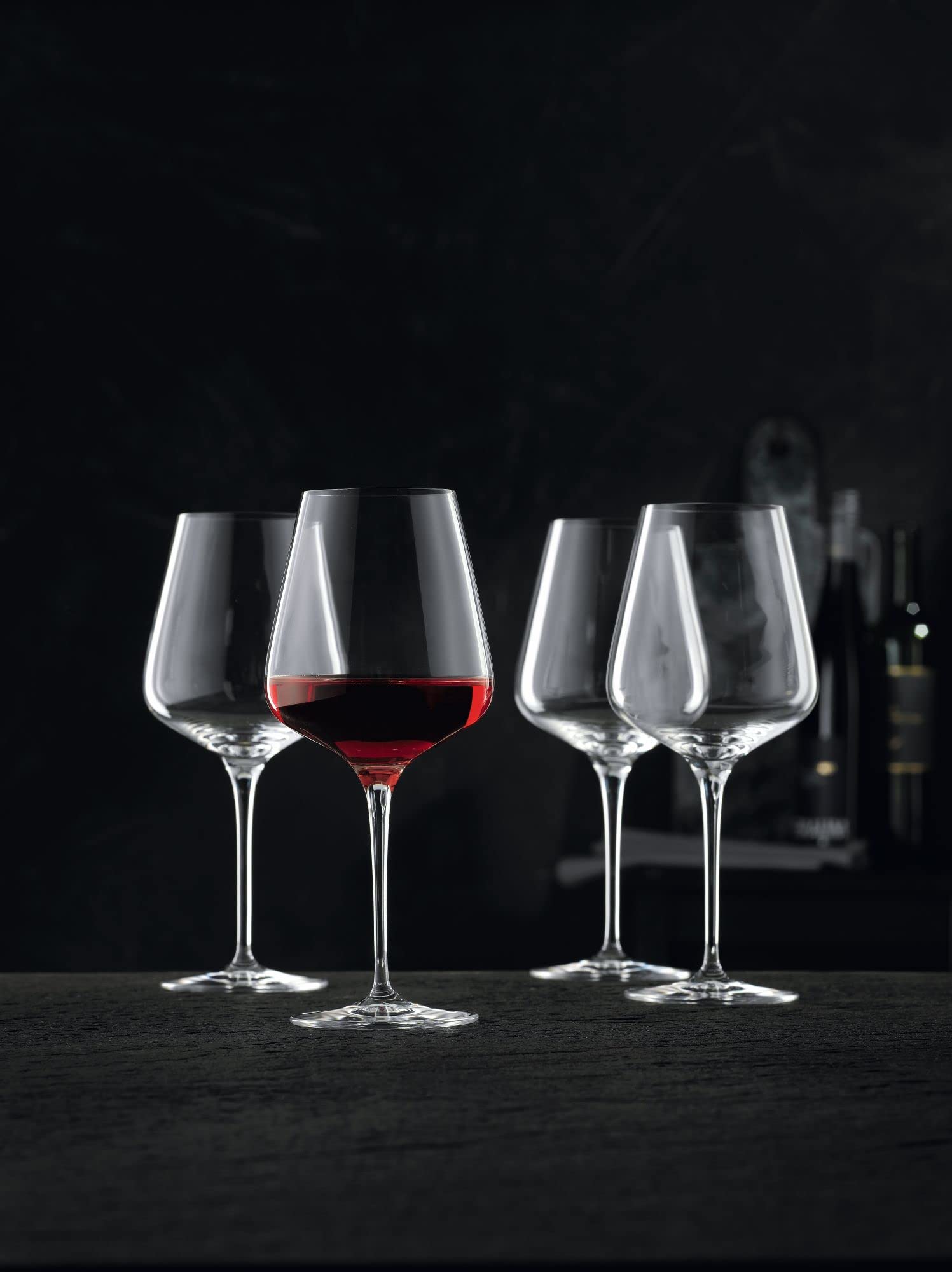 Nachtmann ViNova Collection Red Wine Magnum Glass, Set of 4, 23-Ounces, Bordeaux Wine Glasses, Long Stemmed, Large, Made of Clear Crystal Glass, Dishwasher Safe