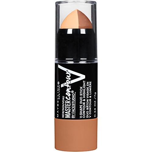 Maybelline New York Makeup Facestudio Master Contour V-Shape Duo Stick, Medium Shade Contour Stick, 0.24 oz