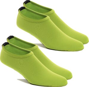 fun toes skin water shoes (large women 6.5-8, men 5.5-7, green)