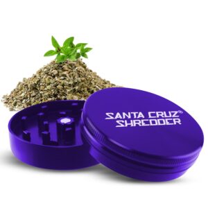 santa cruz shredder metal herb grinder knurled top for stronger grip 2-piece 2.2" (purple)