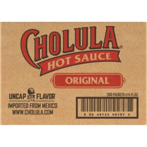 Cholula Original Hot Sauce Packets, 200 count - One 200 Count Individual Hot Sauce Packets with Mexican Peppers and Signature Spice Blend, Perfect Single-Serve Size for Delivery and Takeout