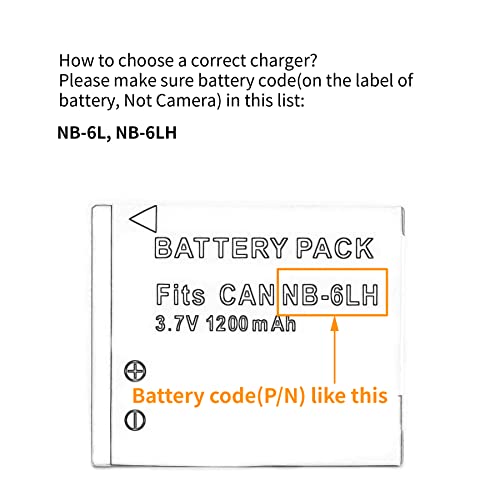 NB-6L Wall Charger for PowerShot SX530 HS, SX610 HS, SX710 HS, SD1200 is, SD1300 is, S120 IXY 10S IXY 30S and More with Foldable Plug
