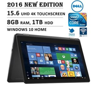 2016 dell inspiron i7568 flagship high performance 2-in-1 15.6" 4k ultra hd touchscreen convertible laptop pc, intel core i7-6500u processor, 8gb ram, 1tb hdd, backlit keyboard, windows 10