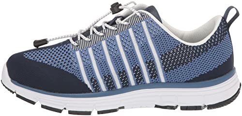 Apex Women's Breeze Athletic Knit-Grey Running Shoe, Navy, 7.5 XX-Wide