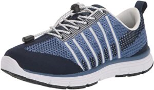 apex women's breeze athletic knit-grey running shoe, navy, 7.5 xx-wide
