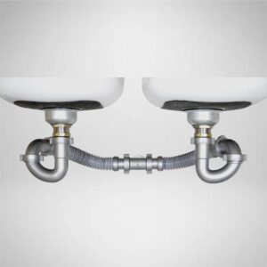 snappy trap special kit for double kitchen sinks with limited vertical distance between sink strainers and wall drainpipe