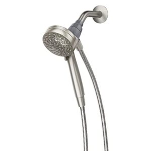 moen engage magnetix spot resist brushed nickel 3.5-inch six-function eco-performance removable handheld showerhead with magnetic docking system, 26100epsrn