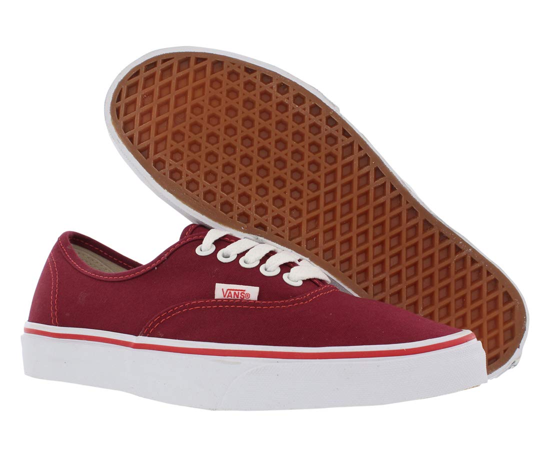 Vans Authentic Mens Red Canvas Lace Up Sneakers Shoes 7