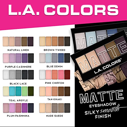 L.A. Colors 5 Color Matte Eyeshadow, Purple Cashmere, CEM473