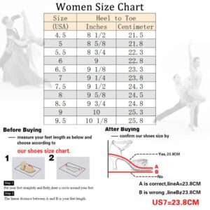 DKZSYIM Glitter Women Latin Dance Shoes Closed Toe Ballroom Salsa Tango Practice Performence Party Dancing Shoes,511-Silver-5,US 8.5