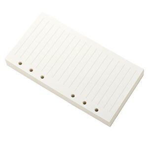 ancicraft refill paper a6 6 hole 3.75 x 6.75 inches lined creamy white paper for loose leaf binder notebook 100 sheets / 200 pages