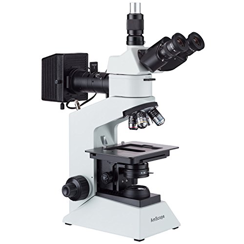 AmScope 40x-800x Polarizing Metallurgical Microscope w Top and Bottom Lights + 16MP USB3.0 Camera