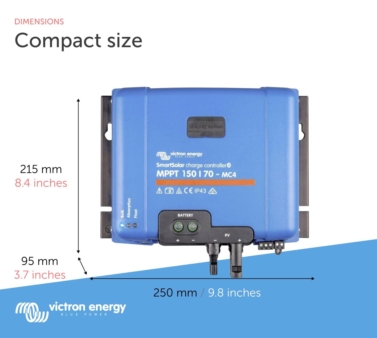 Victron Energy BlueSolar MPPT MC4 150V 70 amp 12/24/36/48-Volt amp Solar Charge Controller