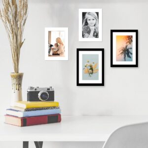 Golden State Art, Pack of 25, Acid-Free White Pre-Cut 5x7 Picture Mat for 4x6 Photo with White Core Bevel Cut Frame Mattes