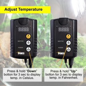 iPower GLHTMTCONTROL 40-108 Degrees Fahrenheit Digital Heat Mat Thermostat Controller for Seed Rooting Germination Reptiles, Fermentation and Brewing, 1000W-Black, Black