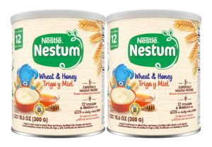 nestle nestum infant cereal, wheat & honey, made for 12 months & up, 10.6 ounce canister (pack of 2)