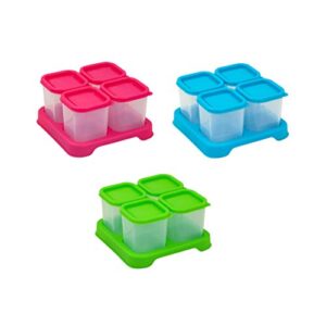 green sprouts Fresh Baby Food Unbreakable Cubes (4oz/4pk) | Store, carry, & serve homemade baby food | Lid provides leak-proof seal, Made from safer plastic, Embossed with measurements