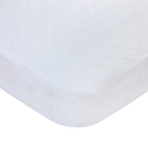 carters waterproof fitted crib mattress pad and toddler crib mattress protector - baby crib mattress cover - protective sheet for boys and girls bedding sets white