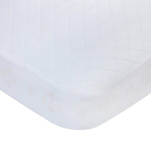 Carters Waterproof Fitted Crib Mattress Pad and Toddler Crib Mattress Protector - Baby Crib Mattress Cover - Protective Sheet for Boys and Girls Bedding Sets White