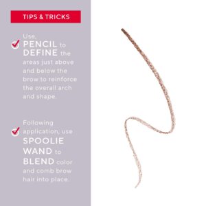 Mirabella Brow Pencil, Ultra-Fine Point Precision Waterproof Eyebrow Pencil Offers Rich, Blendable, Long-Lasting and Smudge-Proof Hair-Like Strokes to Define and Fill In Brows Naturally, Medium