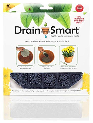 Drain Smart 9” 2-Pack 3D Mesh Drainage Discs - Perfect for Indoor/Outdoor Potted Plants | Container Gardening | Plant Pot Liner Minimize Root Rot | Made in The USA