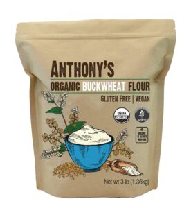 anthony's organic buckwheat flour, 3 lb, grown in usa, gluten free, vegan