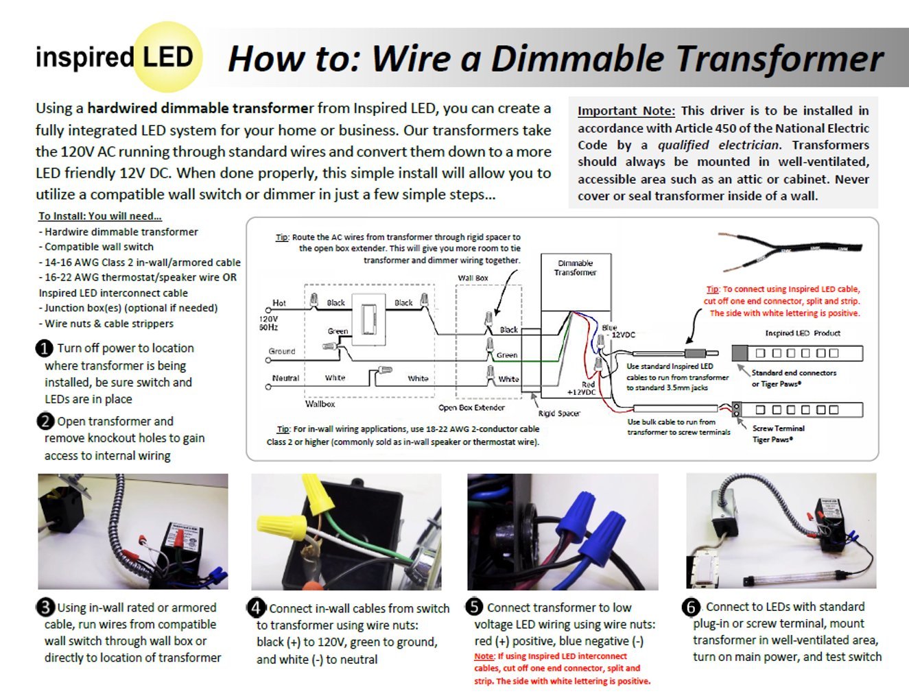 12V LED Hardwire Kitchen Light Kit Dimmable LED System Included Pure White 4000K Pro Series Panels Ambient LED Lighting 40W Magnitude Electronic Dimmable Transformer