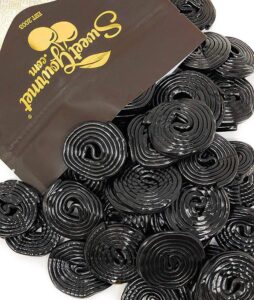 italian black licorice wheels | bulk candy | natural colors and flavors, gmo free | 1 pound