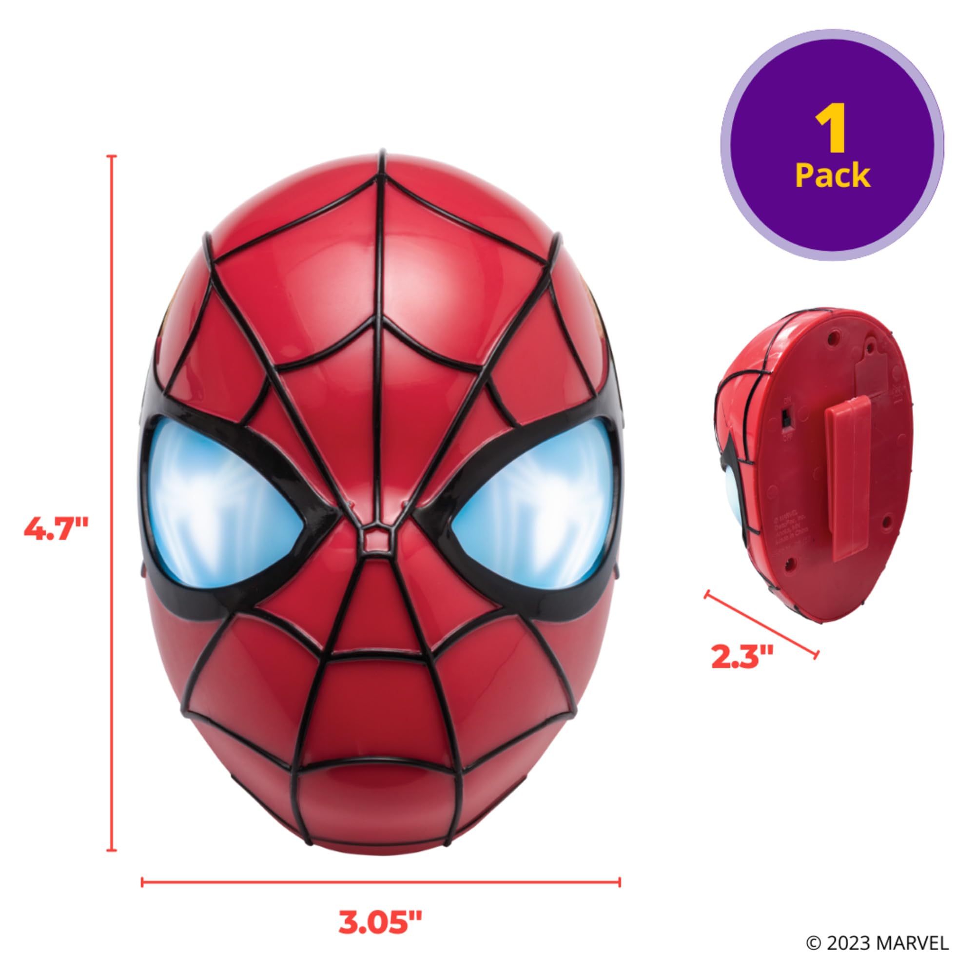 DecoSet® Marvel Spider-Man™ Ultimate Light Up Eyes Cake Topper, 1-Piece Cake Topper Set, Superhero Head with Lights