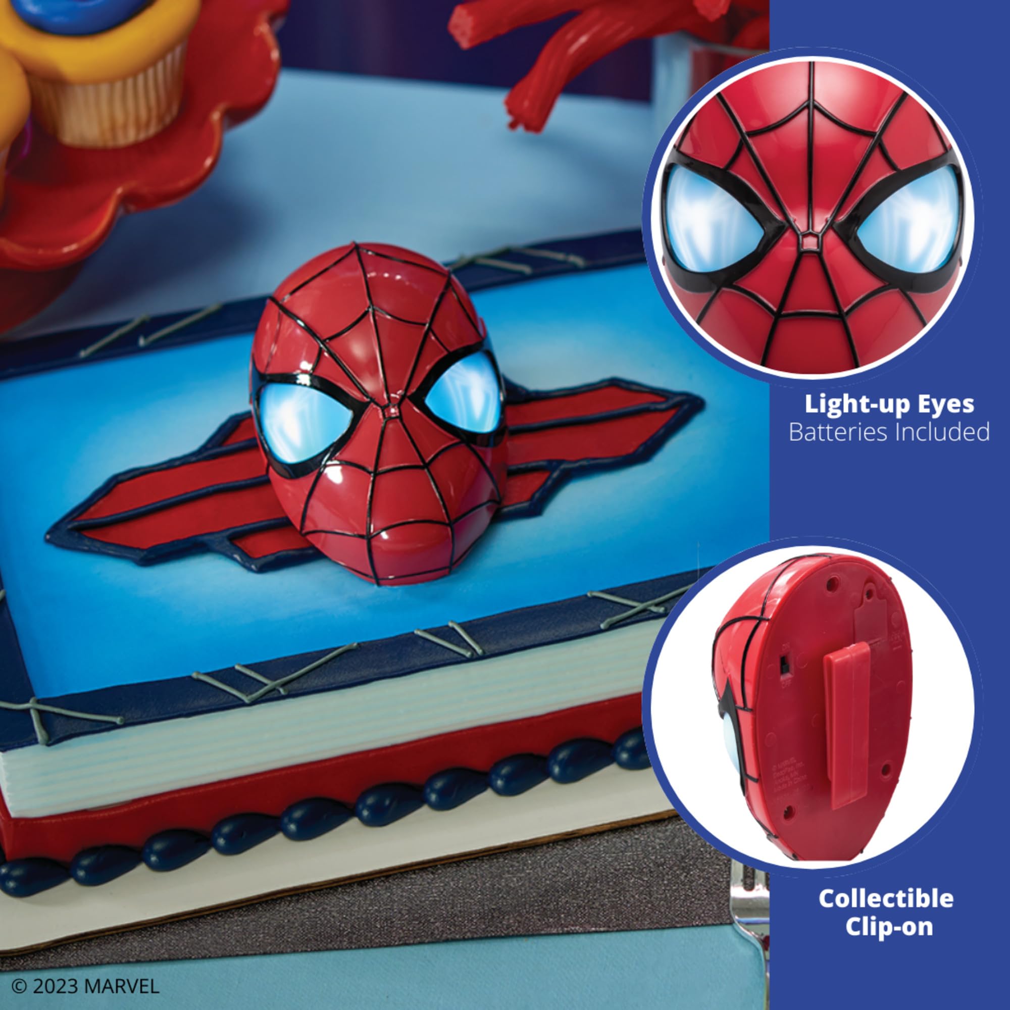 DecoSet® Marvel Spider-Man™ Ultimate Light Up Eyes Cake Topper, 1-Piece Cake Topper Set, Superhero Head with Lights