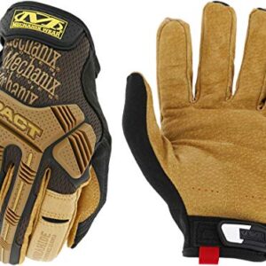 Mechanix Wear: M-Pact Durahide Leather Work Gloves with Secure Fit, Work Gloves with Impact Protection and Vibration Absorption, Safety Gloves for Men (Brown, Large)