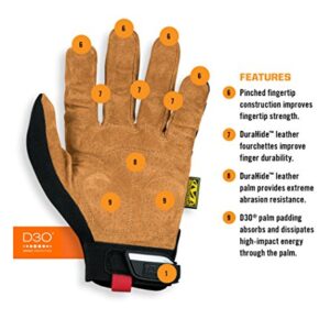 Mechanix Wear: M-Pact Durahide Leather Work Gloves with Secure Fit, Work Gloves with Impact Protection and Vibration Absorption, Safety Gloves for Men (Brown, Large)