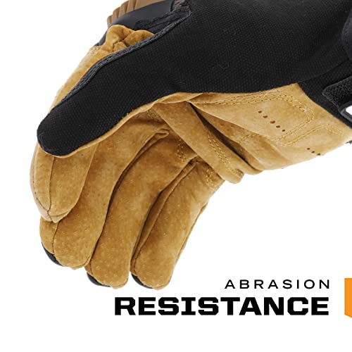 Mechanix Wear: M-Pact Durahide Leather Work Gloves with Secure Fit, Work Gloves with Impact Protection and Vibration Absorption, Safety Gloves for Men (Brown, Large)