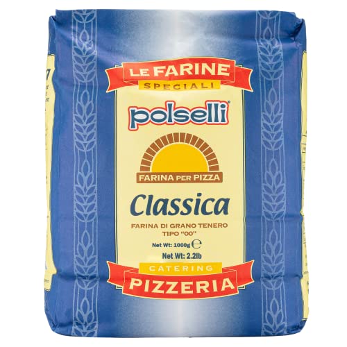 Classica, Tipo "00" Double Zero Flour Extra Fine, 11 lbs (5 kg), Neapolitan Italian Pizza, Bread, Pasta, and more, All Natural, Unbleached, Unbromated, No Additives, Polselli