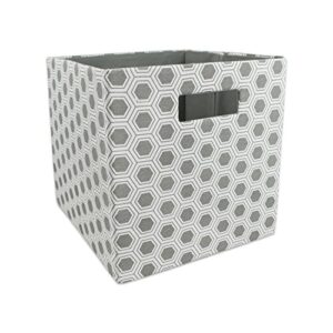 dii collapsible polyester storage cube, honeycomb, gray, small