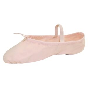 danzcue adult full sole pink canvas ballet slipper 3.5 m us