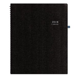blue sky aligned 2024 weekly and monthly planner, 8.5" x 11", heavyweight cover, semi concealed wirebound, black (143588-24)
