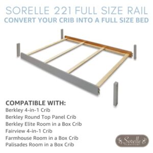 Sorelle Furniture Toddler Rails and Full-Size Bed Adult Rails, Sorelle Wood Bed Rail & Crib Conversion Kit, Converts Sorelle Furniture Crib to Toddler Bed and Full-Size Bed, # 221 - White