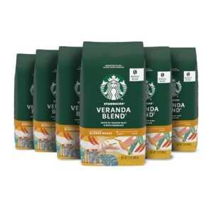 starbucks whole bean coffee—starbucks blonde roast coffee—veranda blend—100% arabica—6 bags (12 oz each)