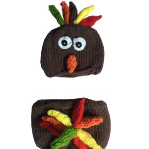 Ufraky Baby Turkey Knitted Crochet Hat Diaper Newborn Infant Photography Prop Costumes(Turkey)