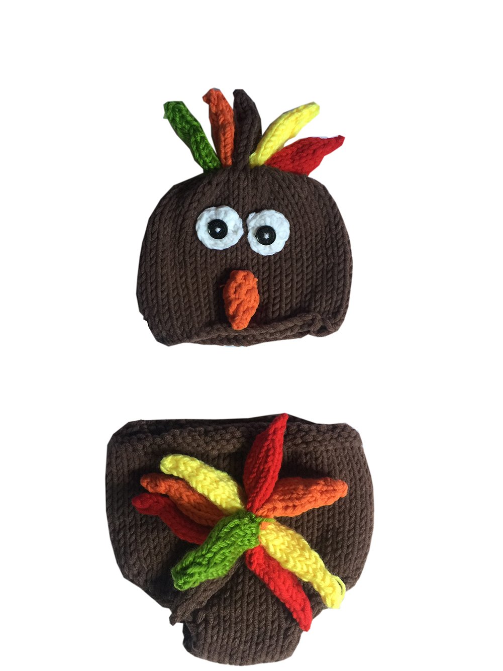 Ufraky Baby Turkey Knitted Crochet Hat Diaper Newborn Infant Photography Prop Costumes(Turkey)