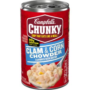 campbell's chunky soup, clam and corn chowder, 18.8 oz can